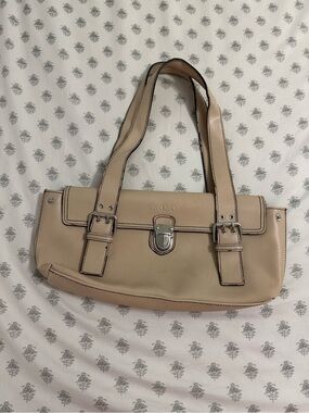 XOXO Neutral Beige Shoulder Bag with Silver Buckle